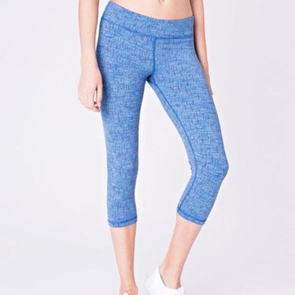 Ivivva by Lululemon blue rhythmic crop leggings - Picture 1 of 4